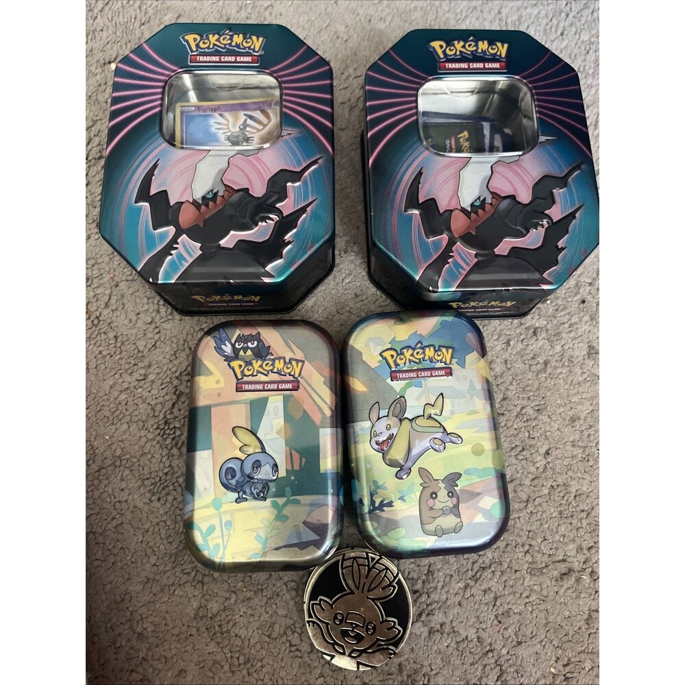 Pokemon Tins Darkrai Soble Morpeko Yamper Bulk Cards Coin